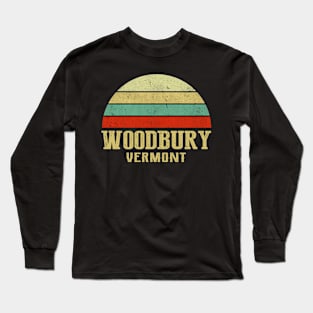 WOODBURY VERMONT Vintage Retro Sunset Long Sleeve T-Shirt